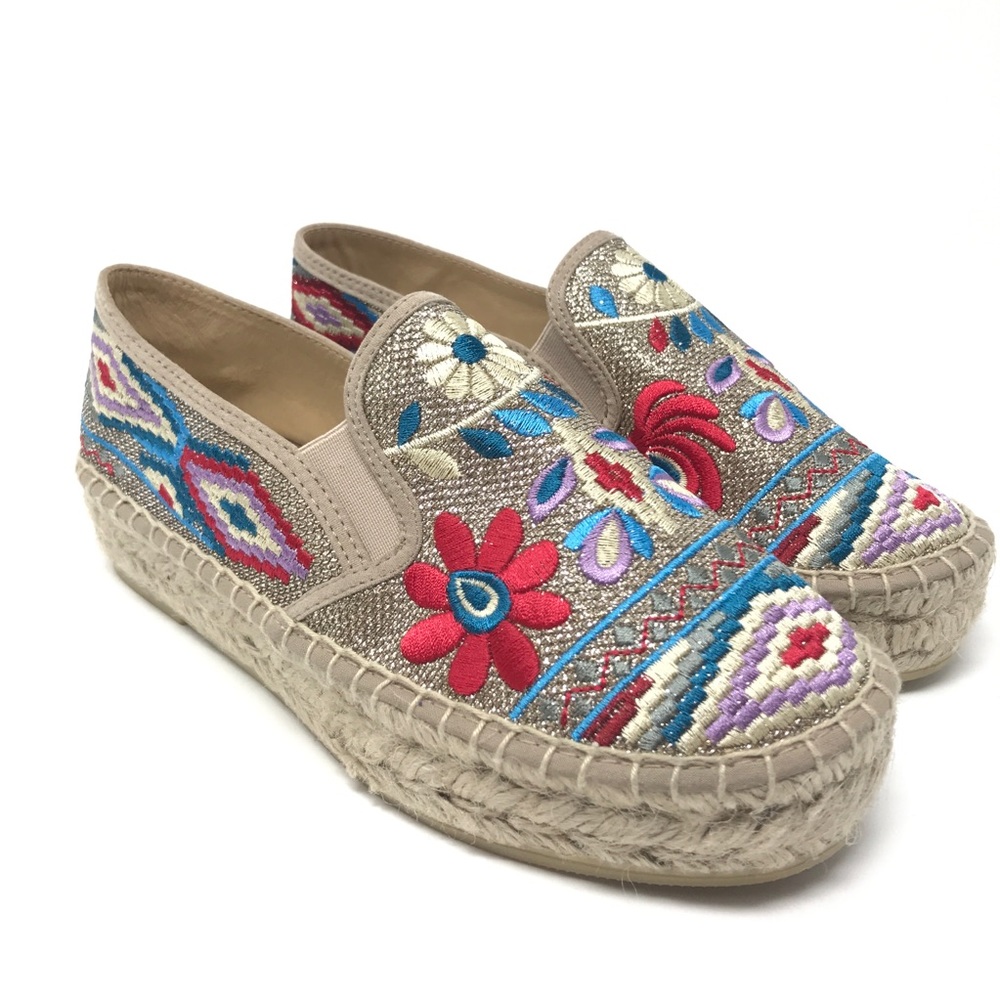 Johnny Was Nepentha Gold Espadrille Flats